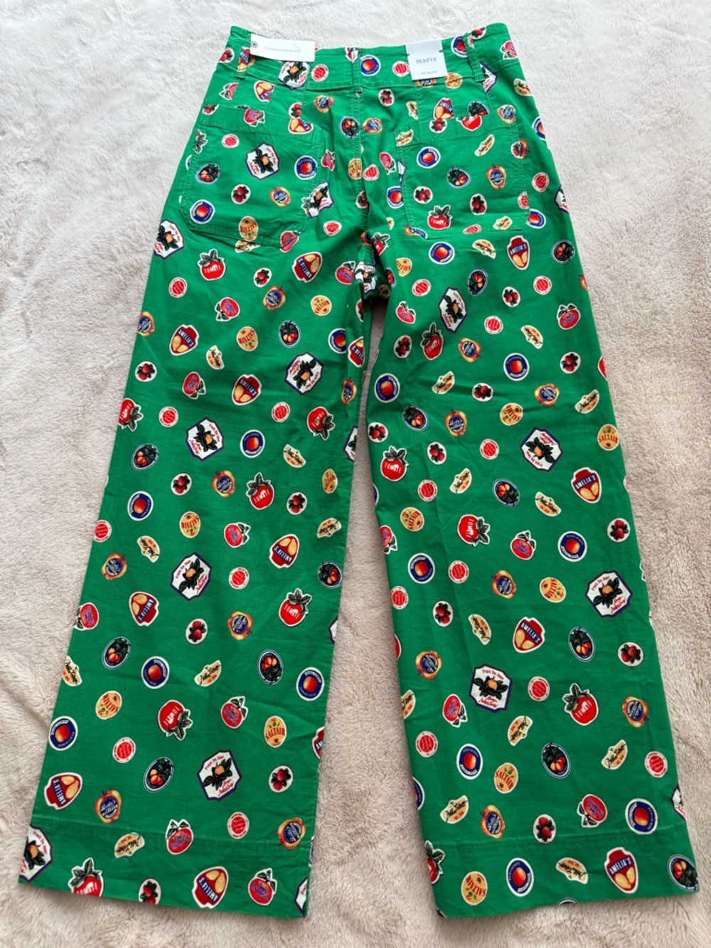 NWT Anthro Maeve The Colette Cropped Wide-Leg Pants Magic Fabric Green Size 28 - Picture 6 of 8